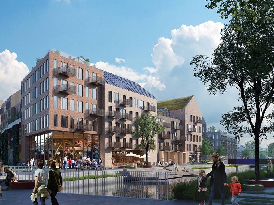 Kolding Kommune har valgt AP Ejendomme til at udvikle en ny bydel i centrum af Kolding. | Foto: PR / AP Ejendomme / Arkitema Architects