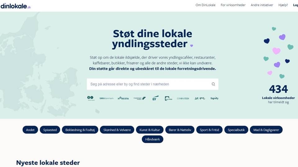 Hjemmesiden Dinlokale.dk | Foto: Screenshot