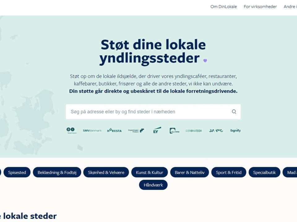 Hjemmesiden Dinlokale.dk | Foto: Screenshot