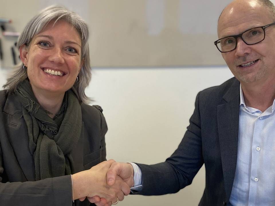 Christine Hunderup, digital udviklingsdirektør i Velliv (tv.), og Mikael Munck, CEO og stifter af 2021.AI (th.). | Foto: 2021.AI/PR