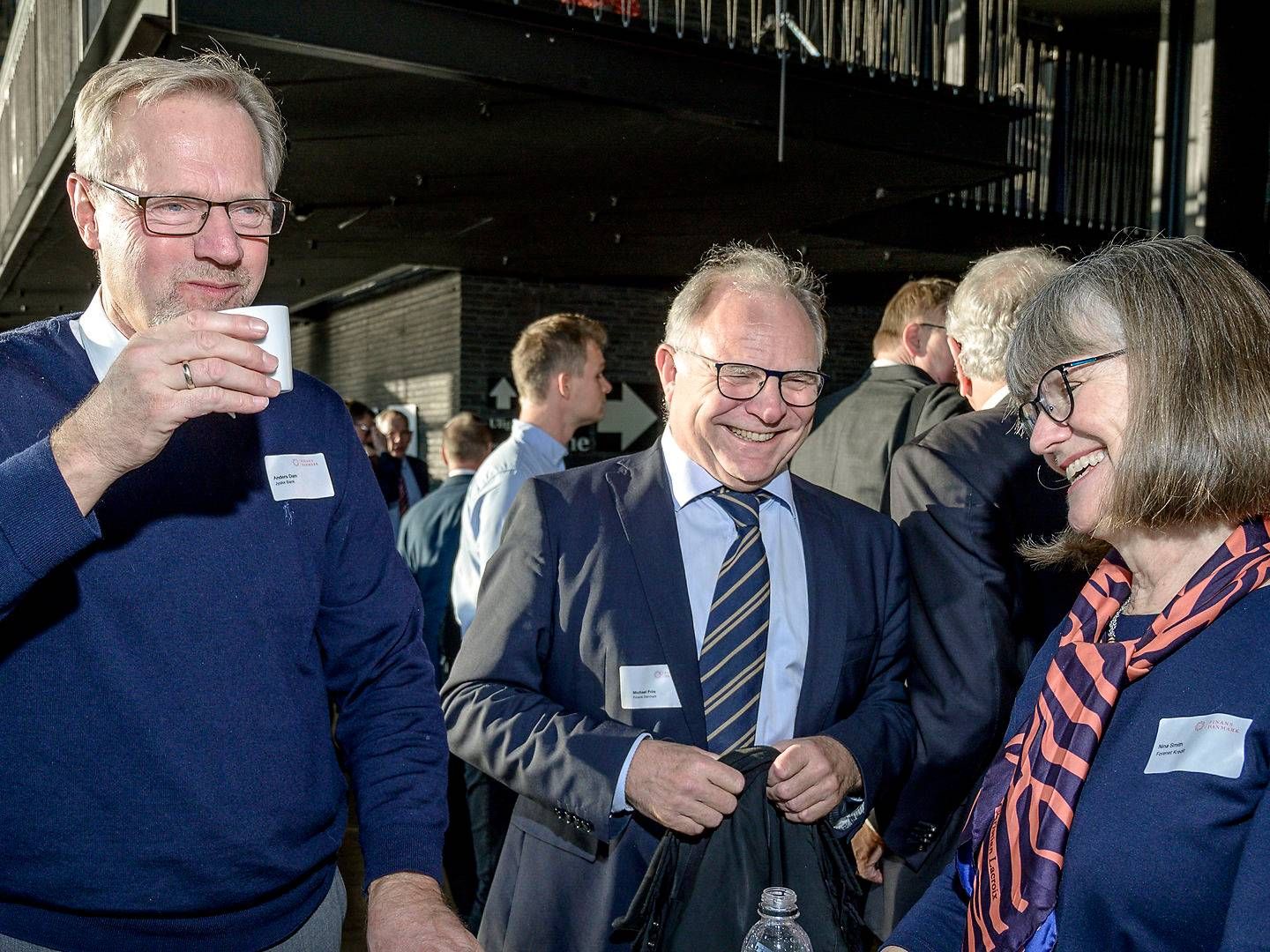 Anders Dam (Jyske Bank), Michael Friis (Finans Danmark) og Nina | Foto: Lars Krabbe/Foto: Lars Krabbe/Ritzau Scanpix