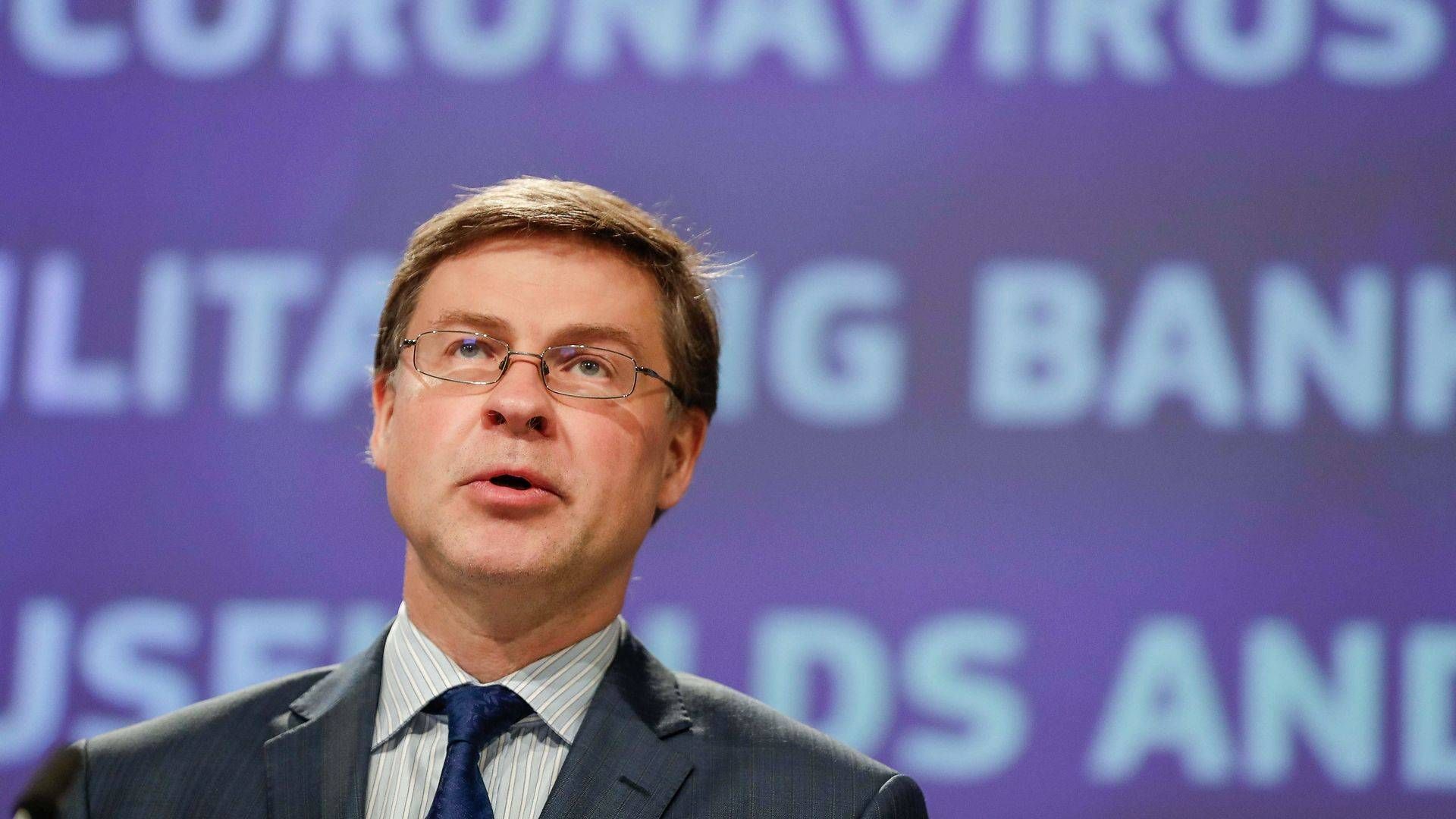 Valdis Dombrovskis | Foto: Stephanie Lecocq/AFP/Ritzau Scanpix