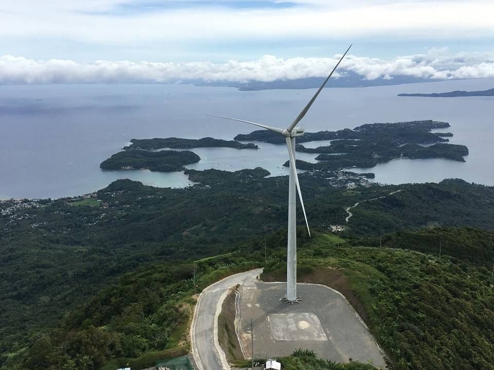Siemens Gamesas 2 MW-møller på øen Mindoro skal nu kobles op på et batterilagringssystem. | Foto: Siemens Gamesa