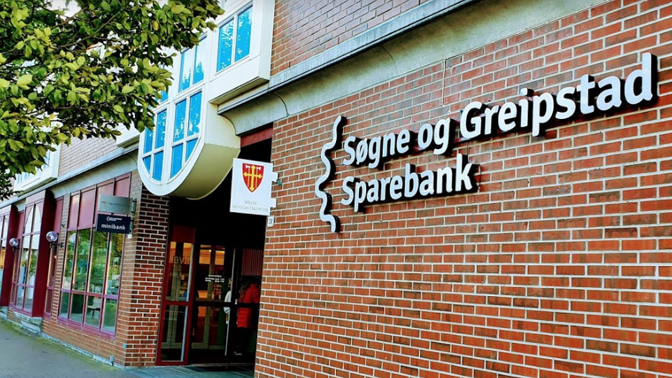 Søgne og Greipstad Sparebank. | Foto: Søgne og Greipstad Sparebank