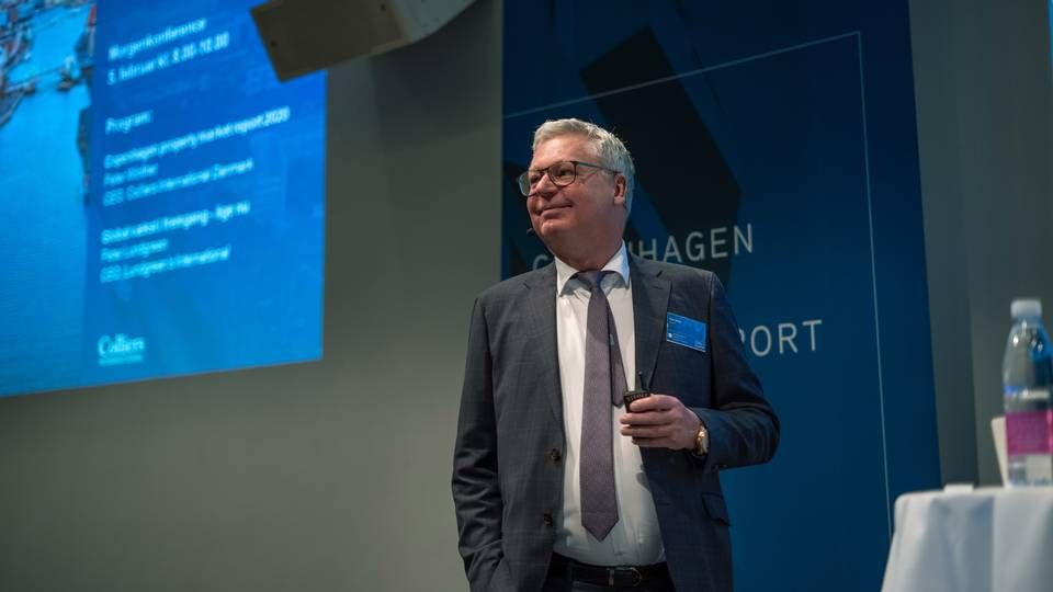 Peter Winther, adm. direktør i danske Colliers International, til presentationen af årets markedsrapport. | Foto: PR / Colliers International