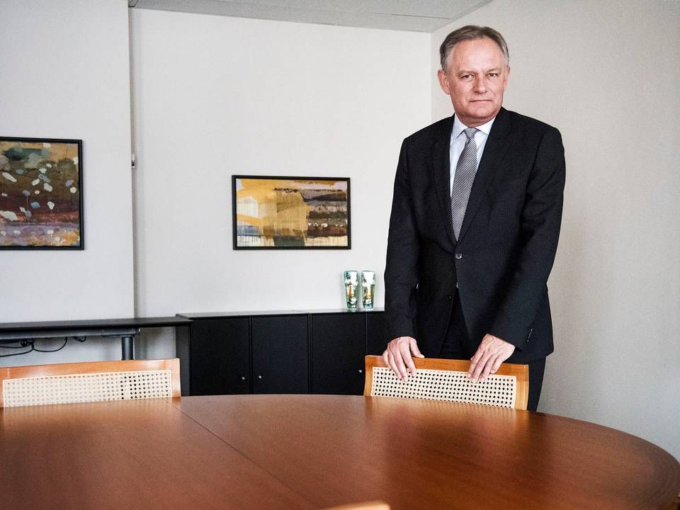 Jan Ulsø Madsen, adm. direktør i Vestjysk Bank, fortæller, at det har taget længere tid at vænne sig fra at være i krise til at komme i offensiven. | Foto: Tycho Gregers/Jyllands-Posten/Ritzau Scanpix