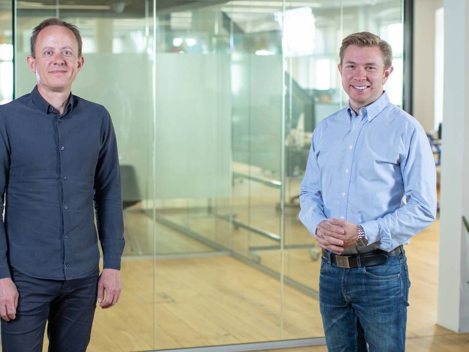 CEO hos Templafy, Jesper Theill Eriksen (th.), og adm. direktør og medstifter af Napp, Niklas Laugesen. | Foto: Templafy/PR