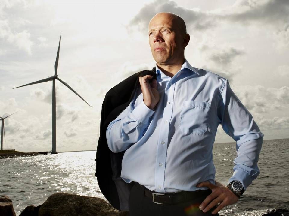 Adm. direktør for Wind Denmark foran havvindmøllerne, som stjal showet under regeringens præsentation i dag. | Foto: Wind Denmark
