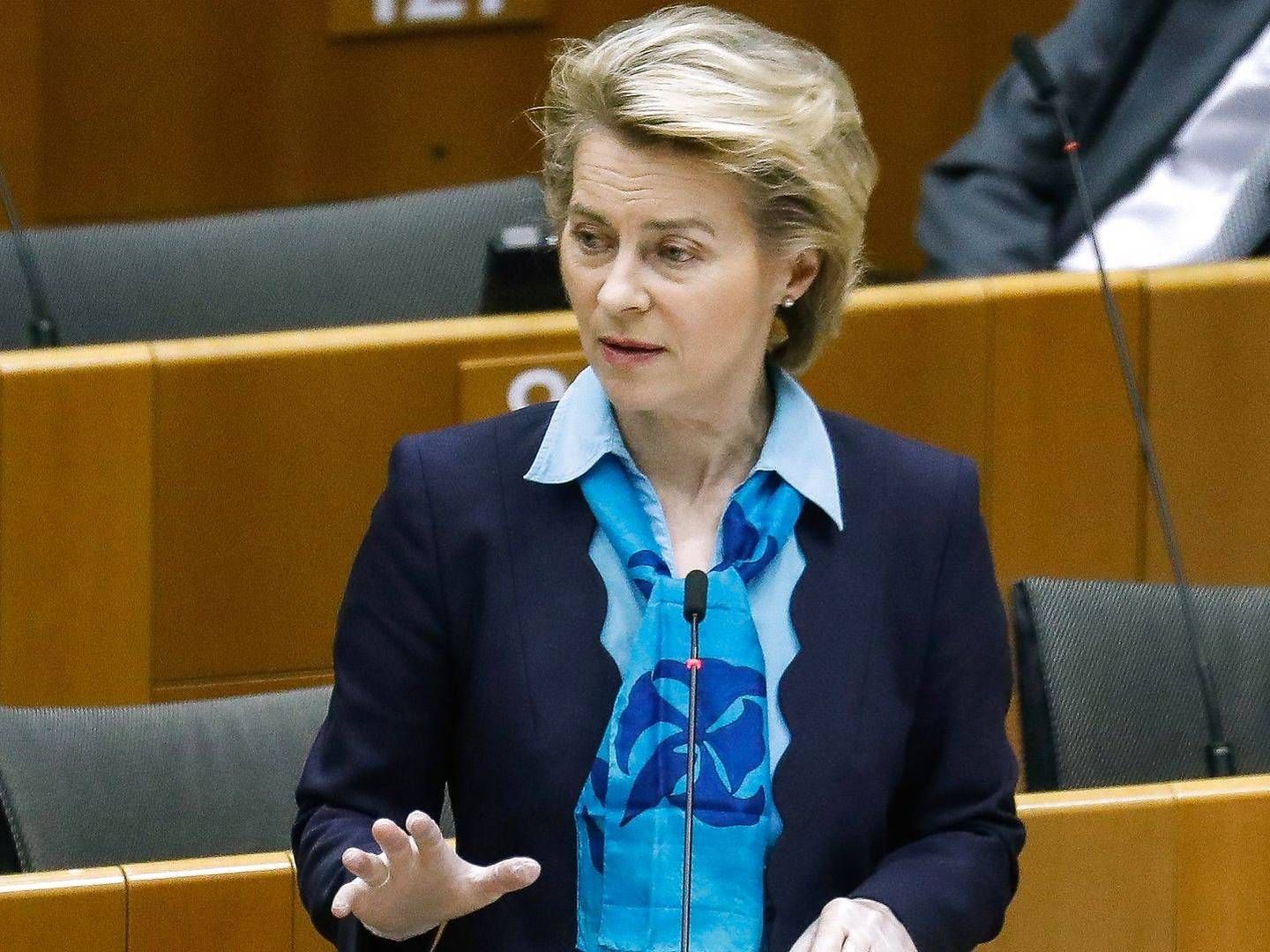 EU-Kommissionens formand, Ursula von der Leyen, skal præsentere Kommissionens idé til genopretningsfond og budget i denne uge. | Foto: Aris Oikonomou/AFP/Ritzau Scanpix