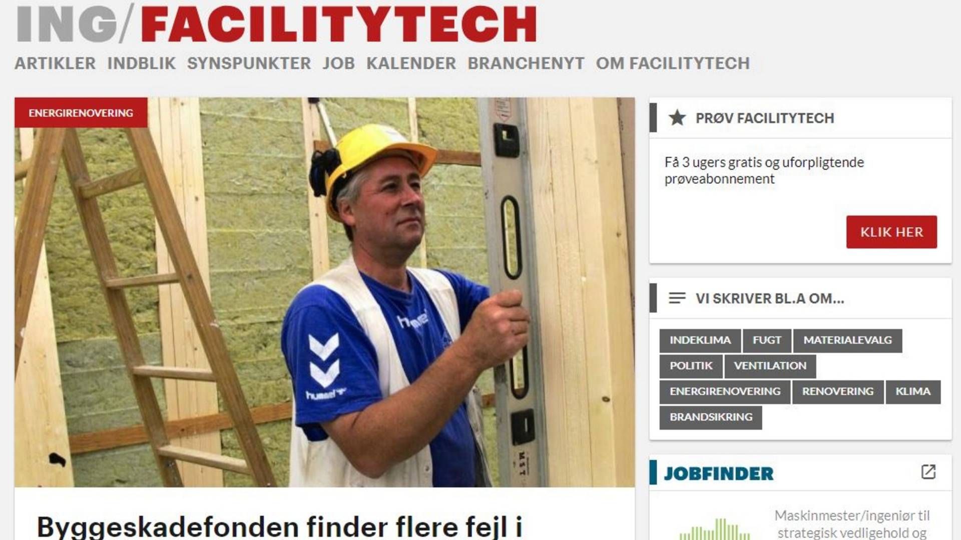 Facilitytech bliver en del af Ingeniørens Pro-nichemedier. | Foto: Screenshot