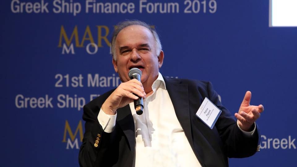 Petros Pappas is CEO and Chairman of Star Bulk Carriers. The picture is from Marine Money's Greek Ship Finance Forum last year. | Photo: Marine Money