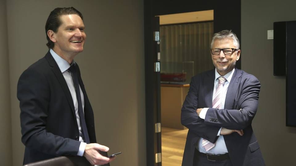 Sjeføkonom Kjetil Olsen og sjefstrateg Erik Bruce i Nordea. | Foto: Vidar Ruud / NTB scanpix