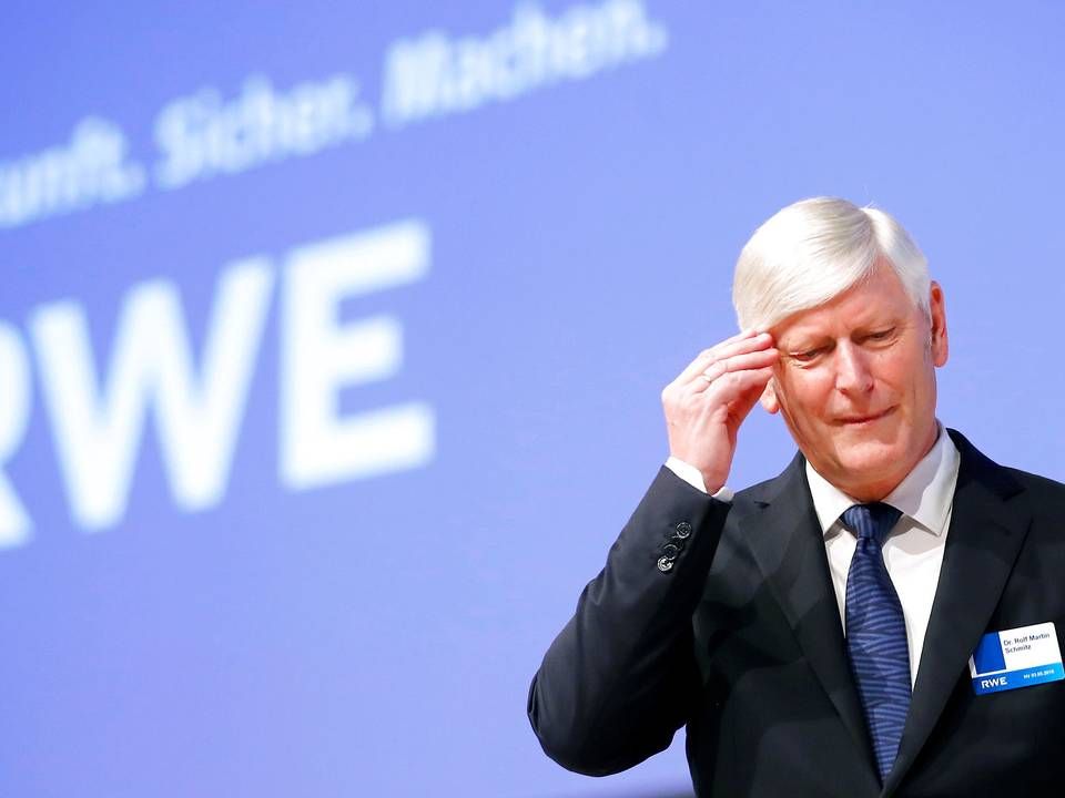 RWE's adm. direktør Rolf Martin Schmitz har fået en ny hovedpine at tage sig af i form af utilfredse konkurrenter. | Foto: Wolfgang Rattay/Reuters/Ritzau Scanpix