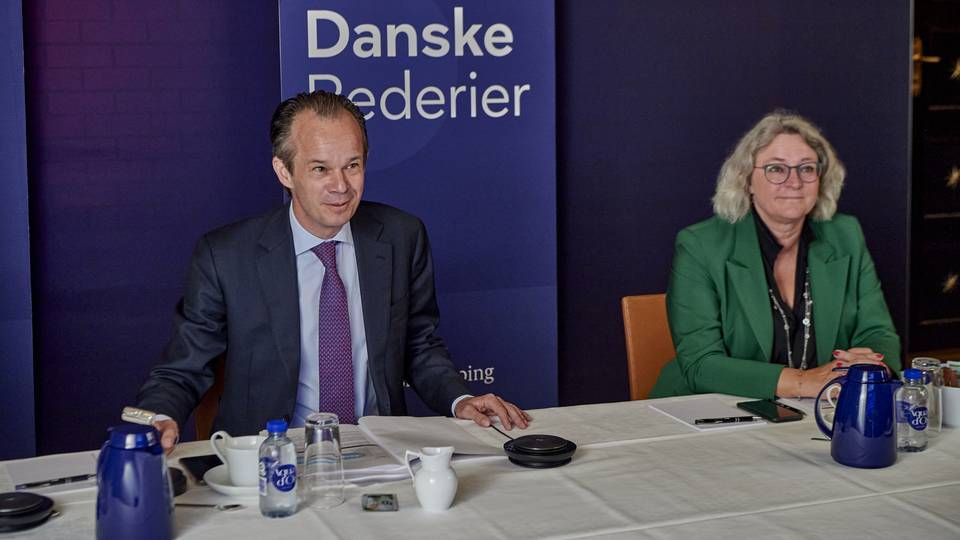 Danish Shipping held its AGM on Thursday. The photo shows Chair Jacob Meldgaard and CEO Anne Steffensen. | Photo: PR / Danish Shipping / Carsten Lundager