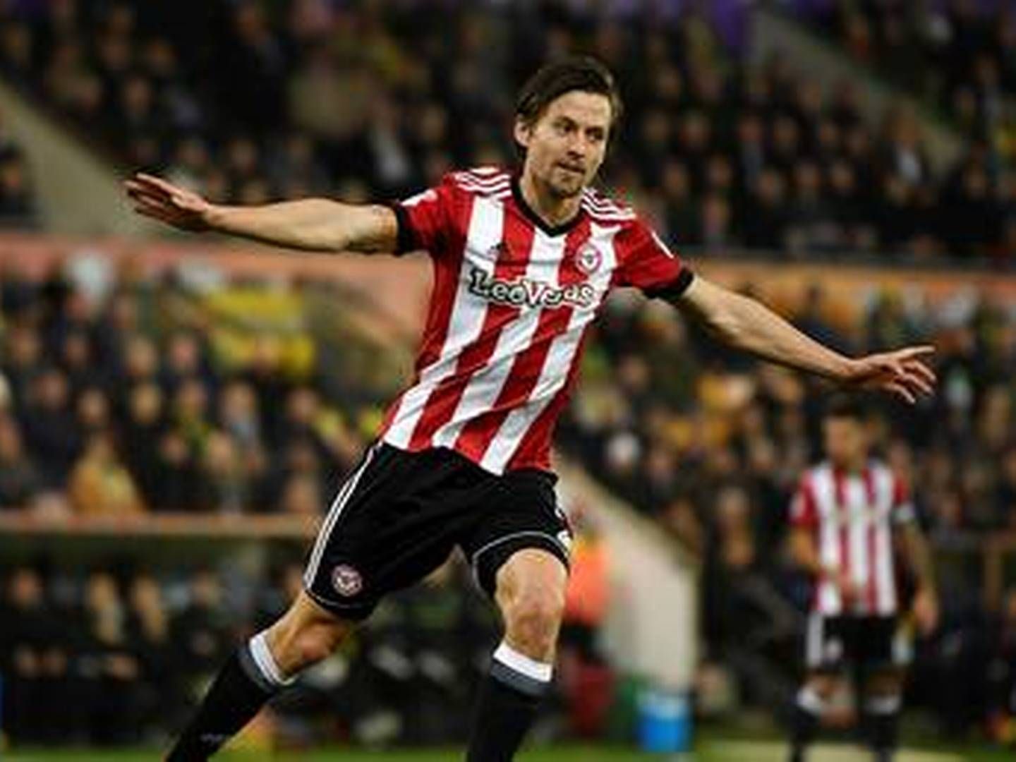 Lasse Vibe playing for Brentford in 2017. | Photo: Tony O'brien/Action Images/Ritzau Scanpix