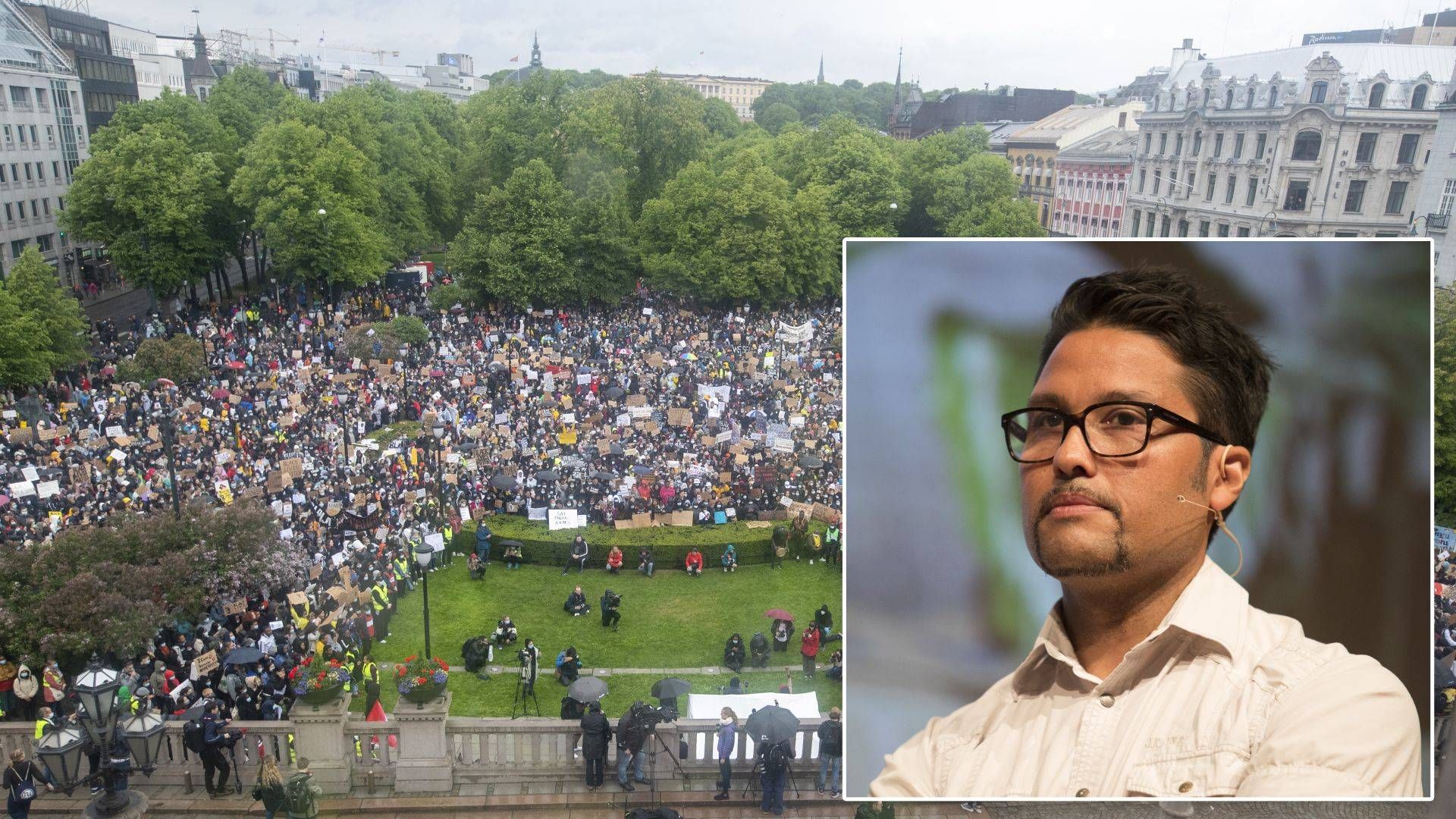 Konsernsjef Daniel Siraj i OBOS ønsker at ansatte som deltok i demonstrasjonen for Black Lives Matter i Oslo fredag skal gå i smittekarantene. Foto: Terje Pedersen / Torstein Bøe / NTB scanpix