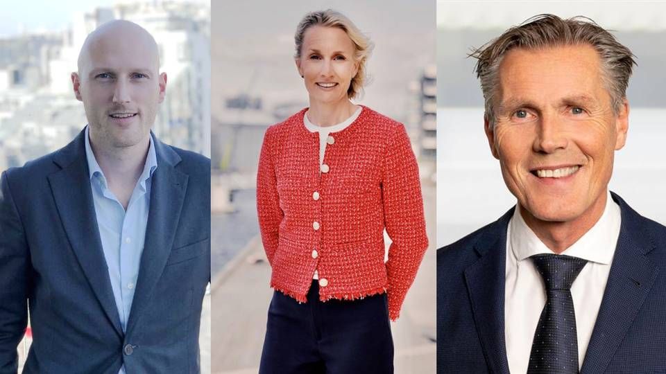 Som følge av koronapandemien har norske banker innvilget flere avdragsfrie lån. Fra venstre: Robert Nystad (Union Gruppen), Randi Marjamaa (Nordea Norge) og Aleksander Dahl (Danske Bank Norge).