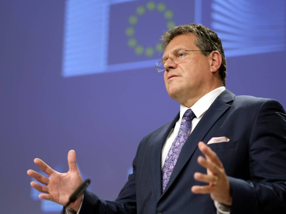 EU-Kommissions-Vizepräsident Maros Sefcovic bei seiner Pressekonferenz am 12. Juni in Brüssel. | Foto: picture alliance/AA