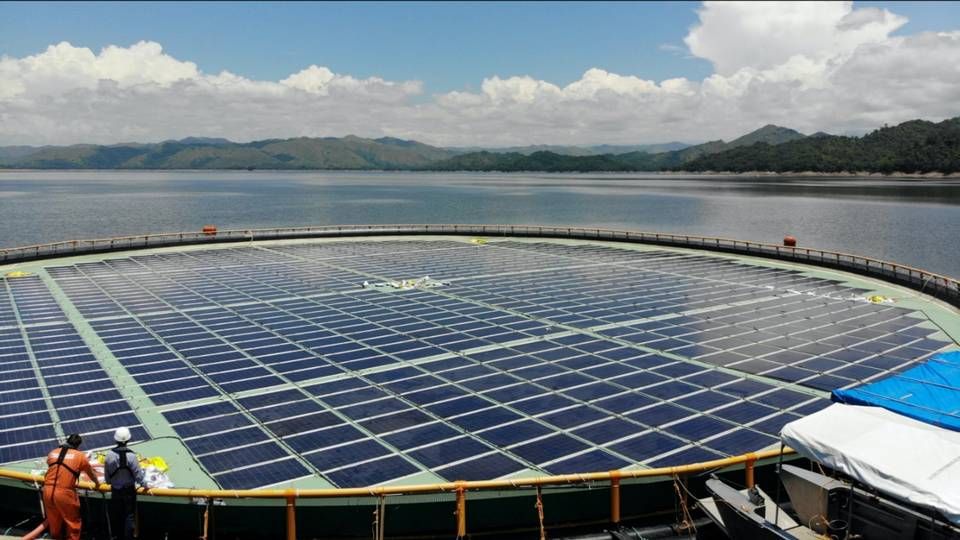 Ocean Suns flydesolpark i på SN Aboitiz Powers vandkraftværk, Magat. Anlægget er på 220 kWp. | Foto: PR / Ocean Sun