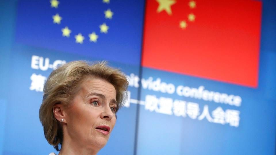 EU-Kommissionens formand, Ursula von der Leyen, efterlyste fremskridt i forhandlingerne om en investeringsaftale med Kina. | Foto: Yves Herman/AFP/Ritzau Scanpix