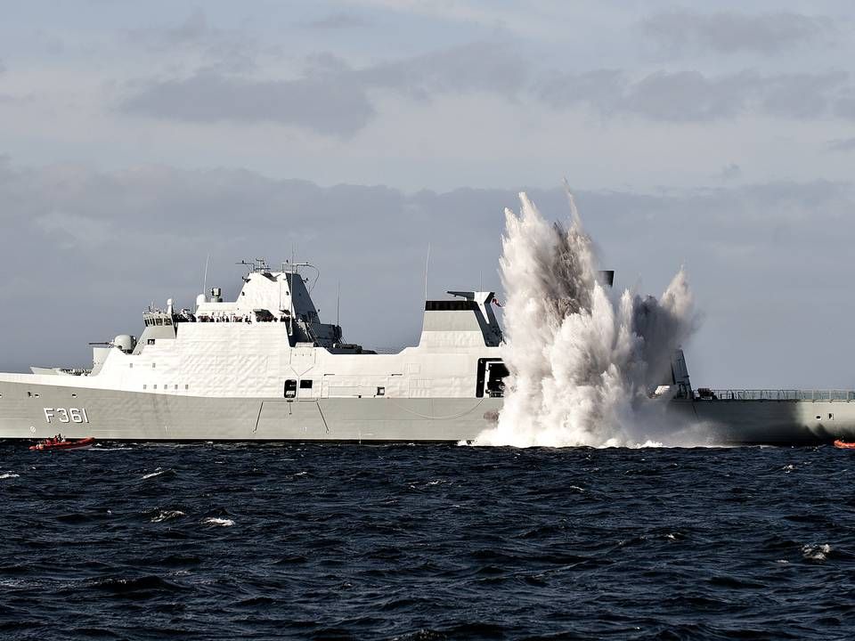 Fregatten Ivar Huitfeldt under en øvelse ved Samsø. | Foto: Anita Graversen/IND
