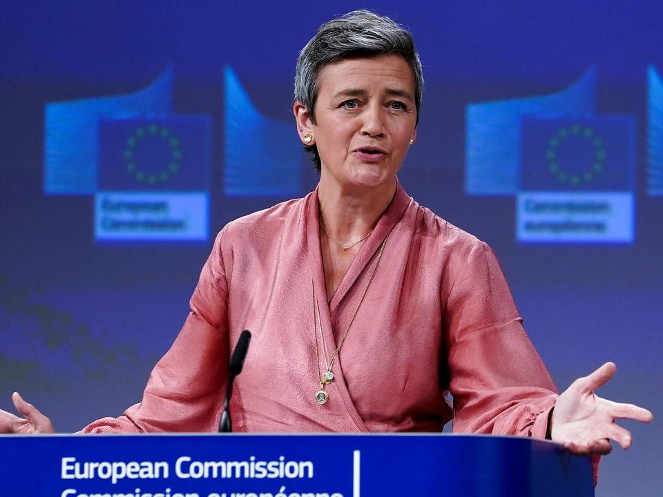 Den danske EU-kommissær, Margrethe Vestager, har ansvaret for det digitale område. Hun varsler, at EU kan gå solo på at indføre en digital skat. | Foto: Pool/Reuters/Ritzau Scanpix