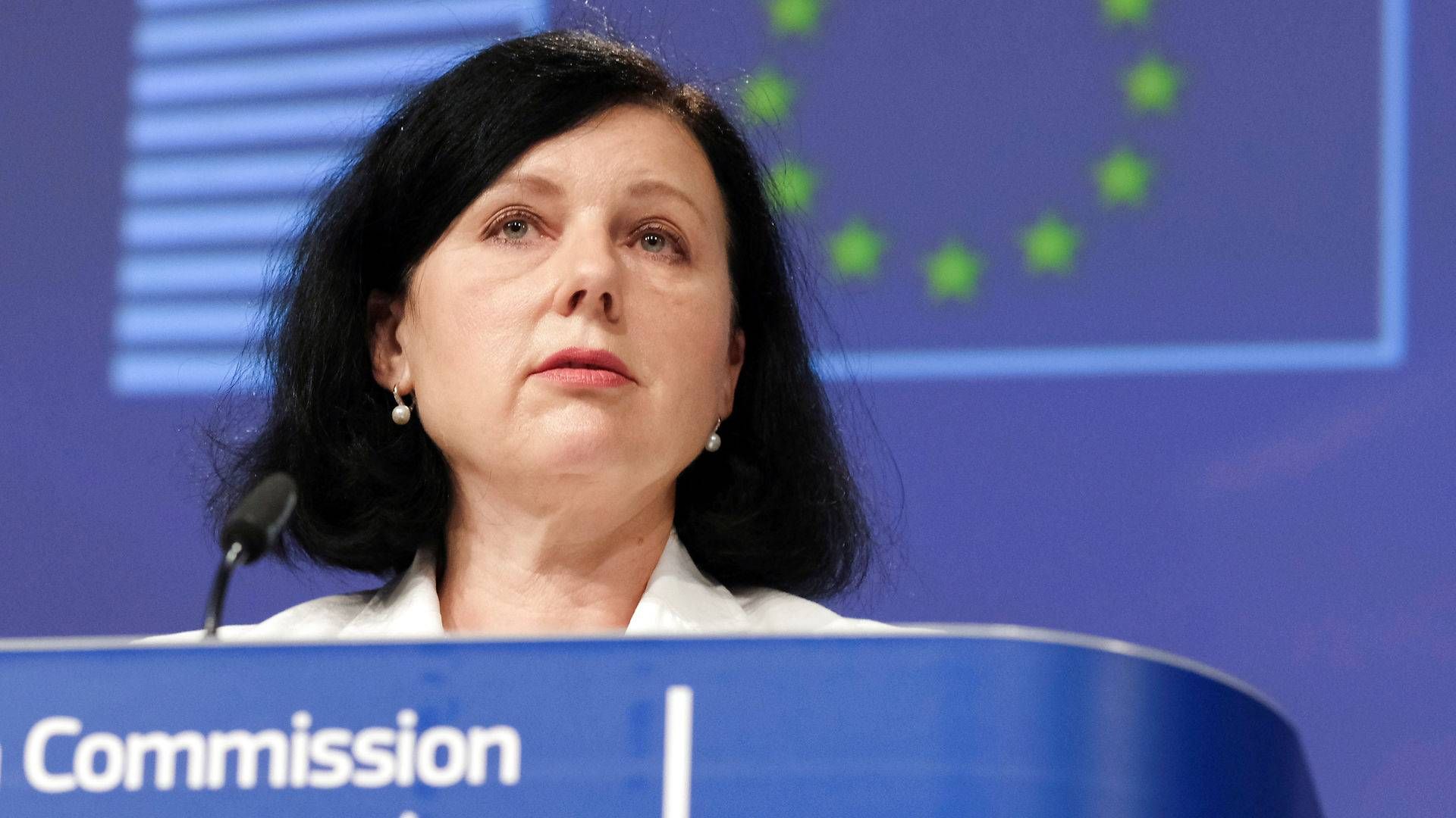 EU-Kommissær Vera Jourova fremlagde onsdag en evaluering af GDPR. | Foto: Pool/Reuters/Ritzau Scanpix