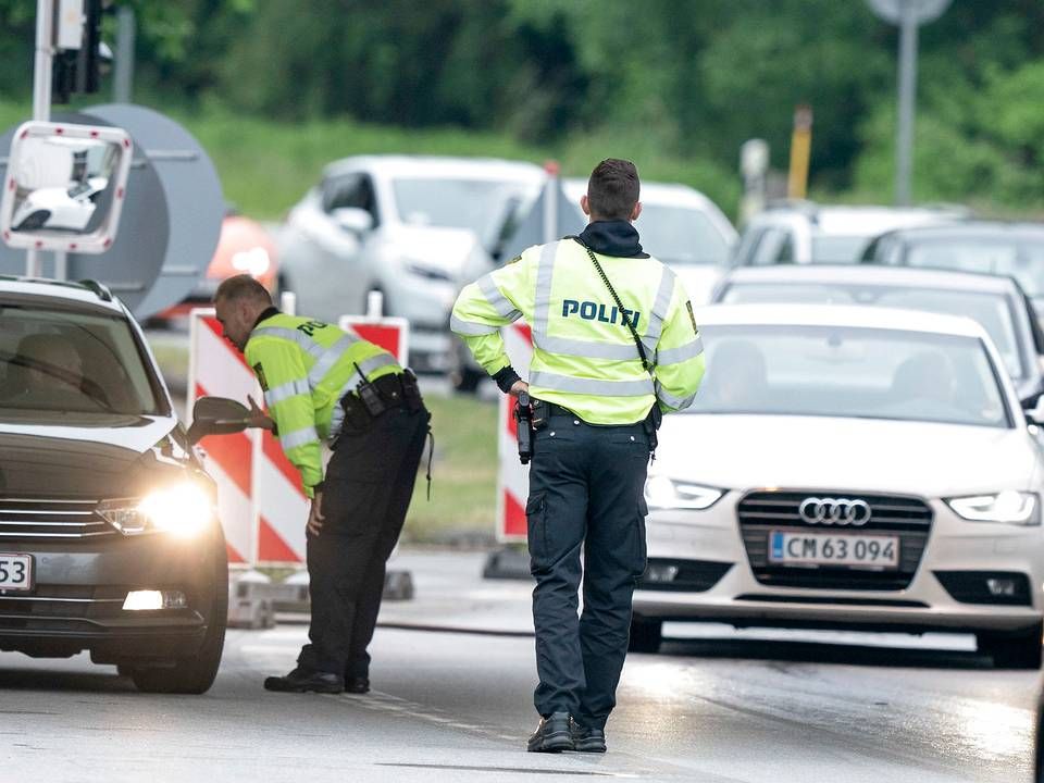 The Danish police at the Danish-German border when it re-opened on June 12. | Photo: Claus Fisker/Ritzau Scanpix