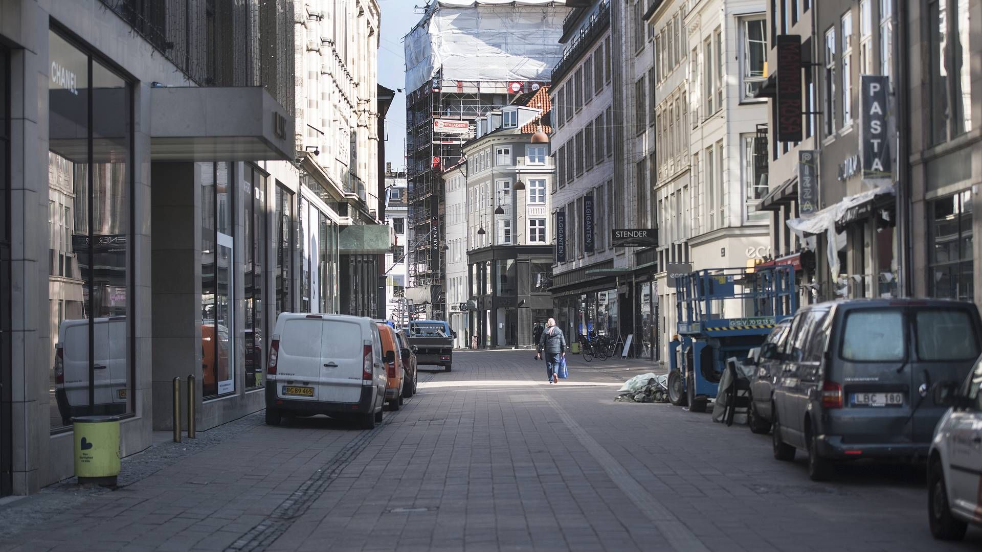 Et mennesketomt Strøget i København. | Foto: Mogens Flindt