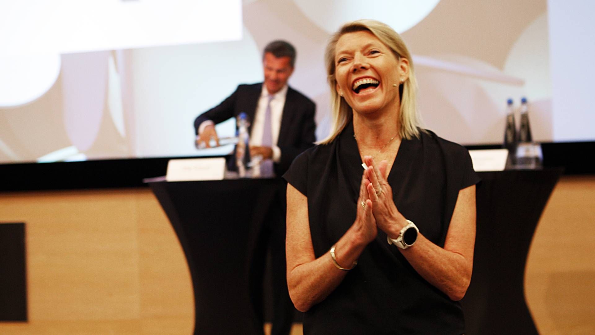 DNBs konsernsjef Kjerstin Braathen hadde anledning til å smile da hun la frem andrekvartalstallene for en uke siden. For DNB og de andre store bankene venter med all sannsynlighet et andre halvår som blir enklere enn det første. | Foto: Jörgen Skjelsbæk