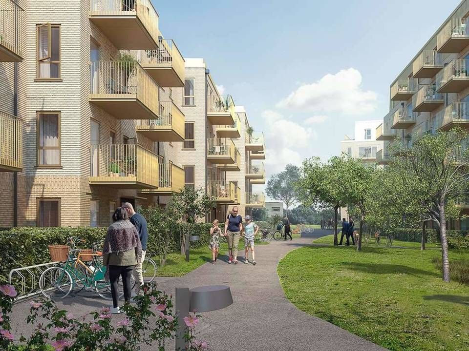 Bonava solgte i april 121 boliger i Trikotageparken på Østerbro i København til den amerikanske investor Hines. Projektet ventes overdraget i fjerde kvartal af 2021. | Foto: PR / Bonava