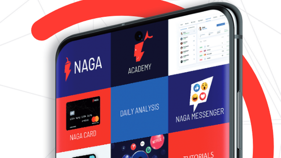 Naga-Dienste auf einem Smartphone, dargestellt im Geschäftsbericht 2019. | Foto: Screenshot FinanzBusiness