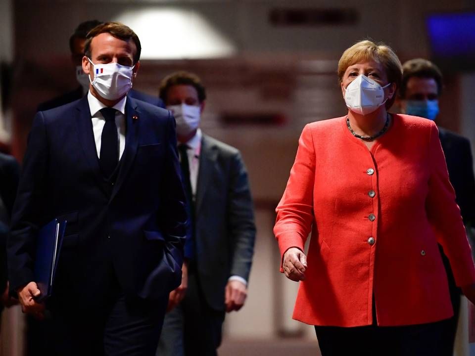Tysklands forbundskansler, Angela Merkel og Frankrigs præsident, Emmanuel Macron er i dialog med Rusland om vaccinesamarbejde. | Foto: John Thys / AFP / Ritzau Scanpix