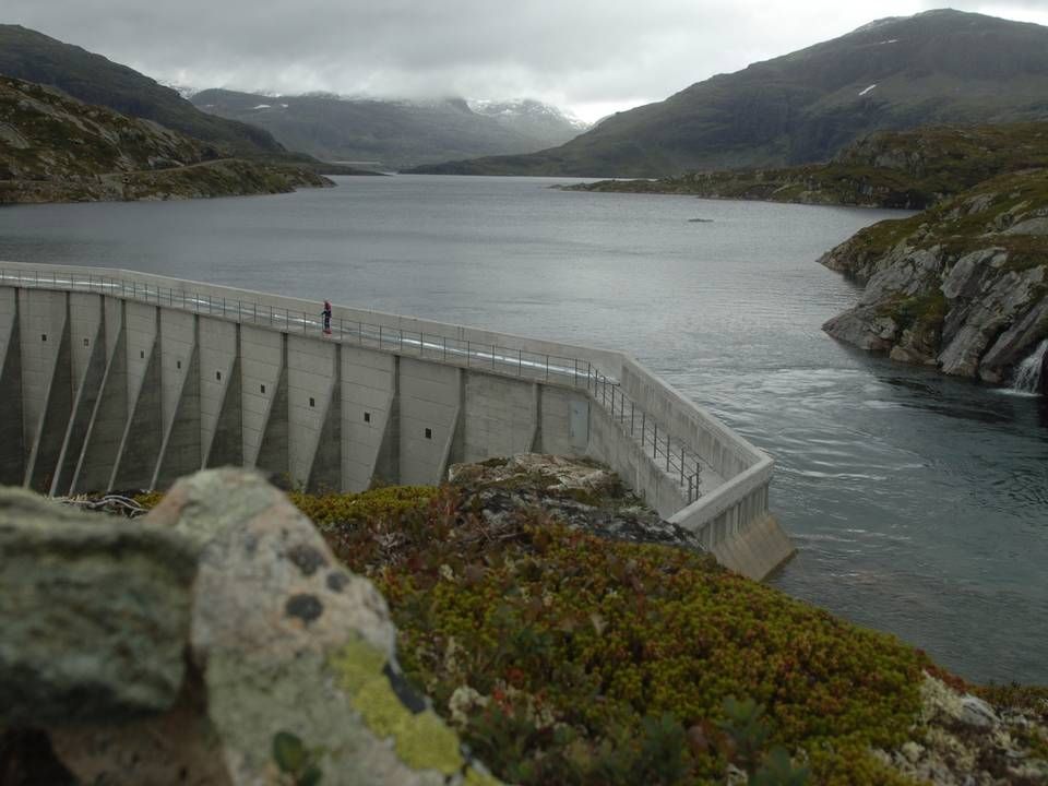 Dam ved Norsk Hydros Røldal Suldal vandkraftværk. | Foto: PR / Norsk Hydro