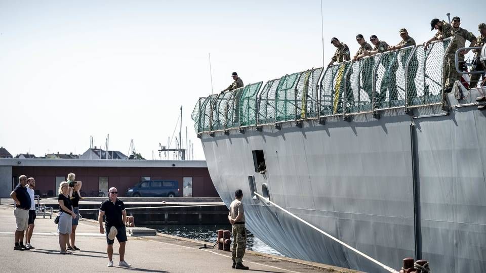 Fregatten Iver Huitfeldt sejler mandag d. 10. august afsted til Hormuzstrædet- Dem skal deltage i den europæiske operation Agenor. | Foto: Mads Claus Rasmussen//