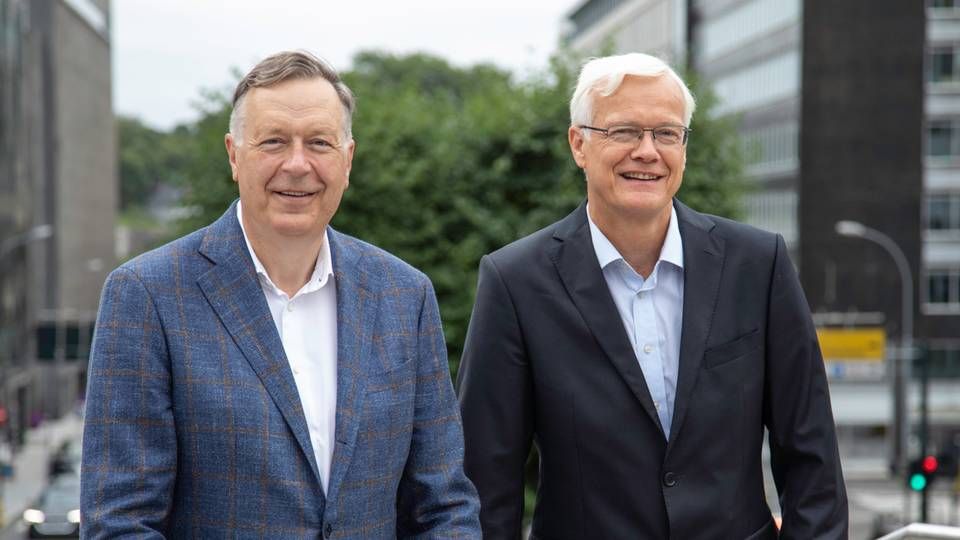 Lytix Biopharmas bestyrelsesformand Gert W. Munthe (tv.) og adm. direktør Øystein Rekdal (th.) | Foto: Lytix Biopharma / PR