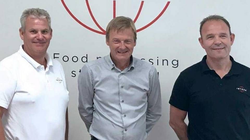 Kim Weidemann (im) er ny adm. direktør hos Intech. Her sammen med de to ejere Leif Carøe Andersen (tv) og Carsten Trudslev (th). | Foto: PR/Intech