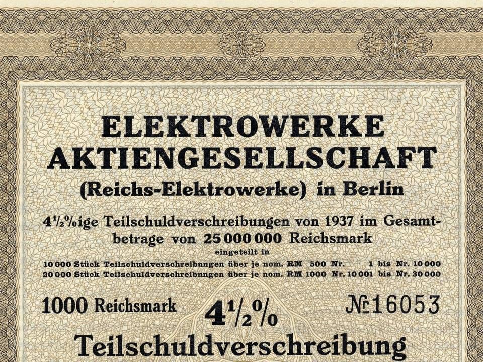 Historische Aktie der Elektrowerke Aktiengesellschaft in Berlin | Foto: picture alliance/imageBROKER