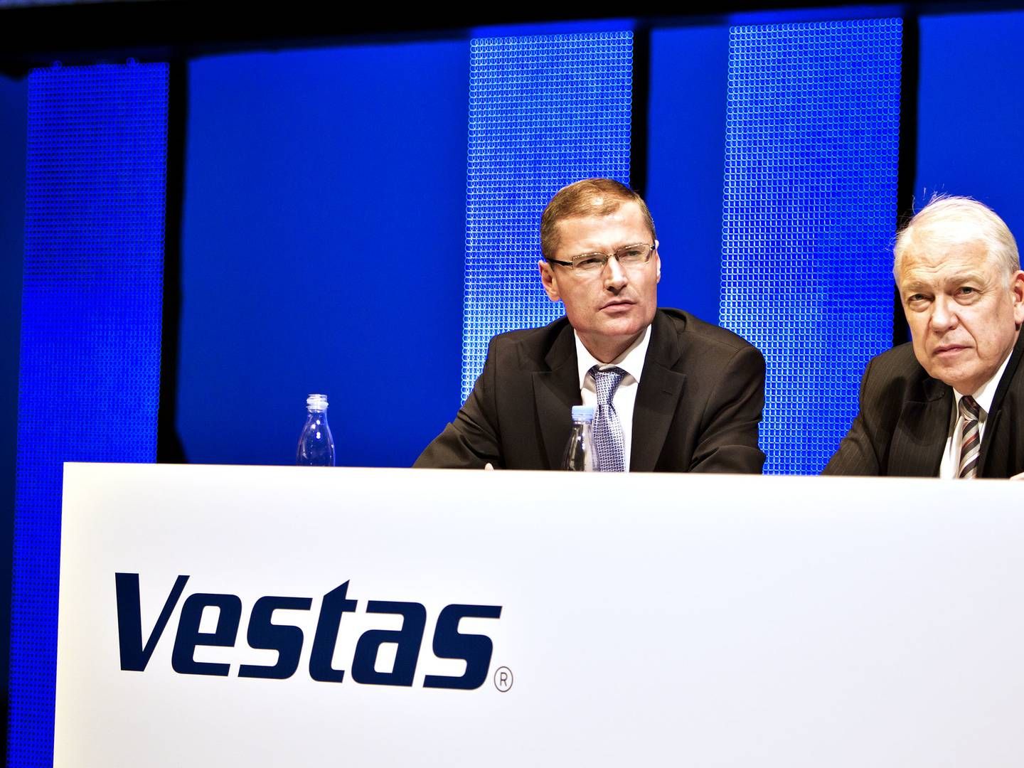 Ditlev Engel (tv.) og Bent Carls (th.) under Vestas' generalforsamling i 2012. | Foto: Sisse Dupont/ERH