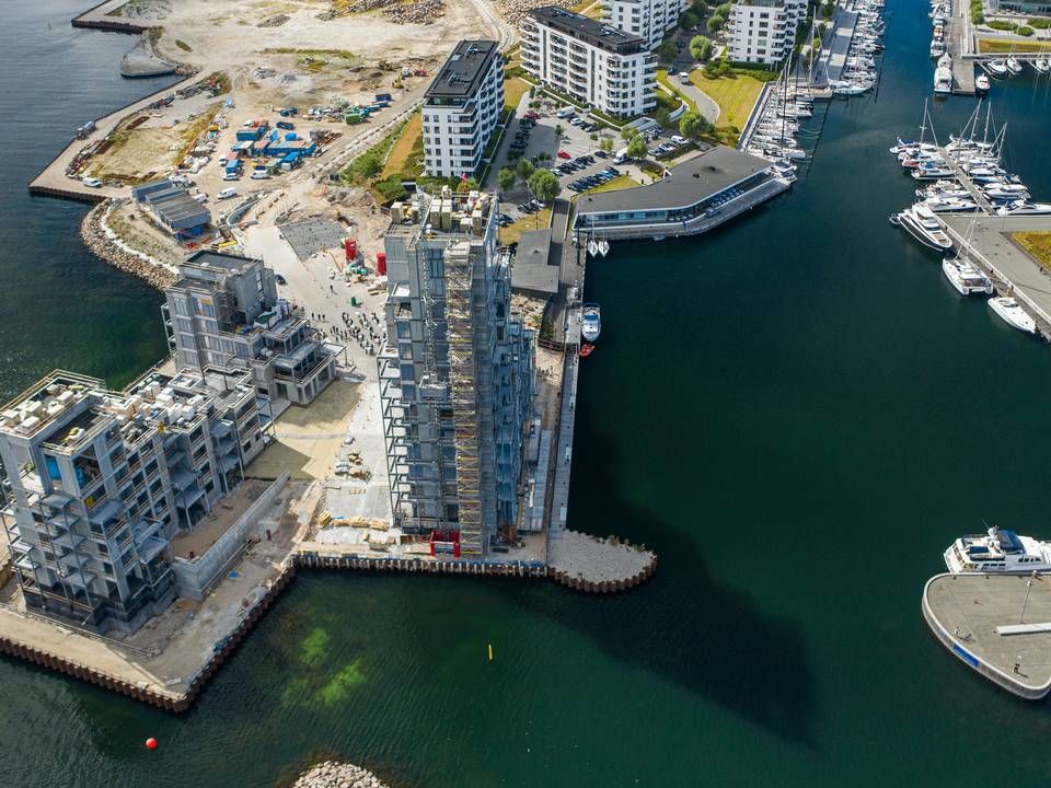 De første to kysthuse på Tuborg Strandeng skal være klar til indflytning i 2022. | Foto: Danica Ejendomme