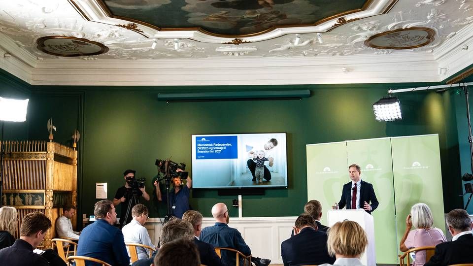 Finansminister Nicolai Wammen (S) præsenterede tidligere på dagen regeringens bud på, hvordan finansloven for 2021 skal se ud. | Foto: Emil Helms/Ritzau Scanpix