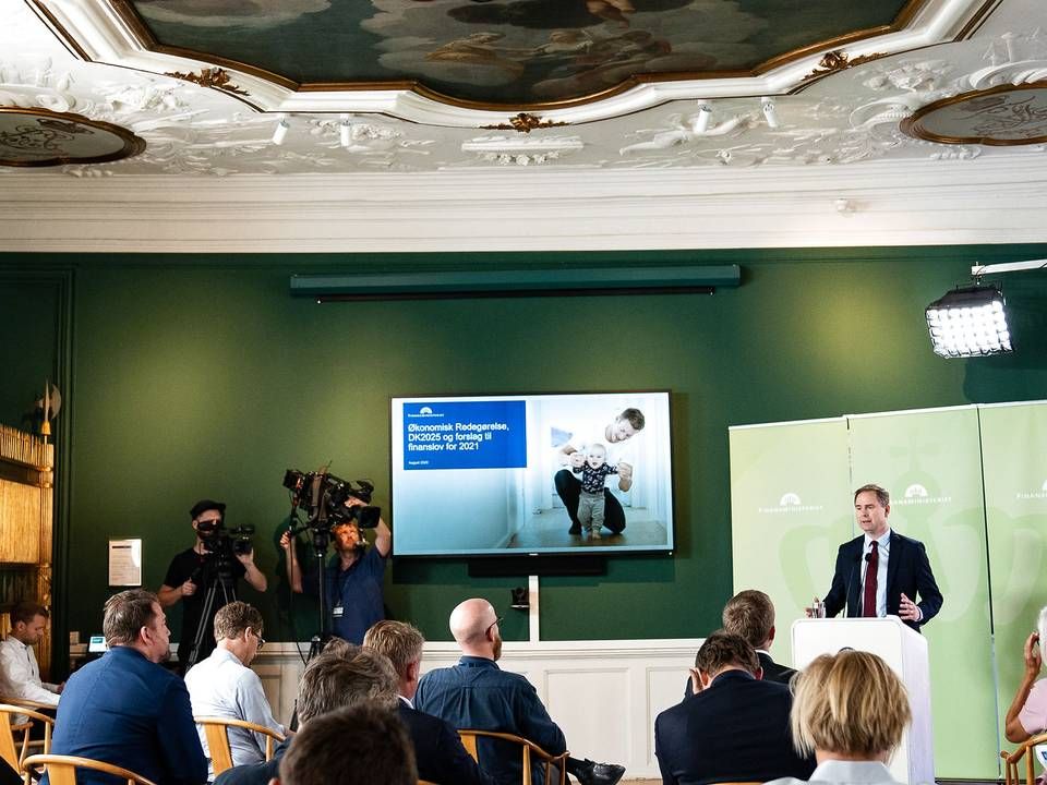 Finansminister Nicolai Wammen (S) præsenterede tidligere på dagen regeringens bud på, hvordan finansloven for 2021 skal se ud. | Foto: Emil Helms/Ritzau Scanpix