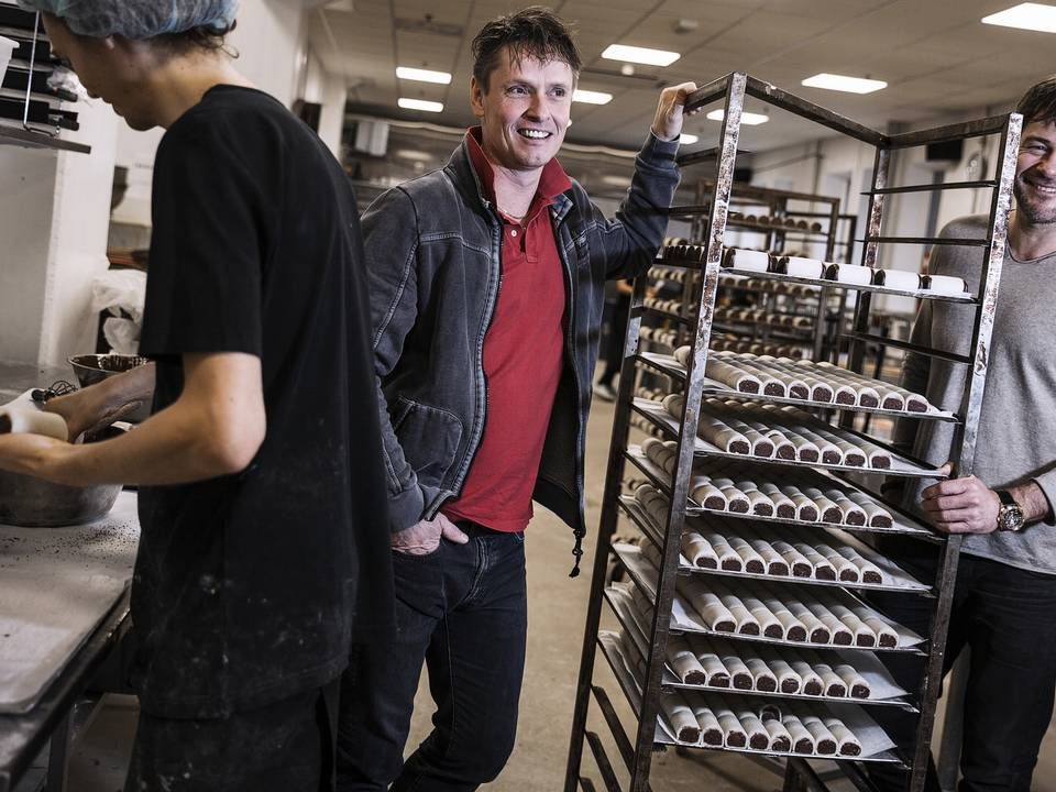 Steen Skallebæk (tv) og Ole Schielder Kristoffersen (th) blev mangemillionærer på frasalget af Lagekagehuset, som blev skabt ved en fusion af deres bagerbutikker i 2008. Arkivfoto. | Foto: Niels Hougaard/ERH