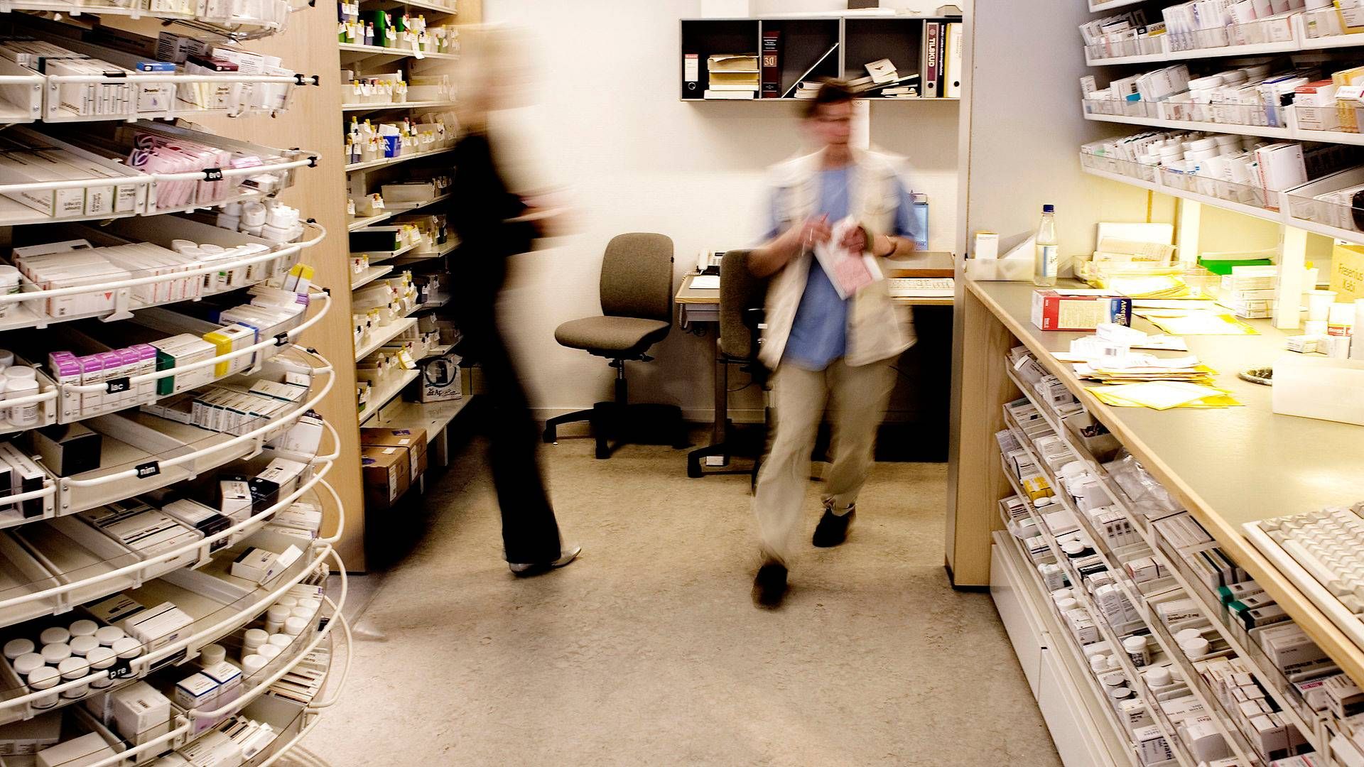 Hverken apoteker eller sygehuse skal frygte at løbe tør for livsvigtig medicin foreløbig. | Foto: Peter Hove Olesen/Politiken/Ritzau Scanpix