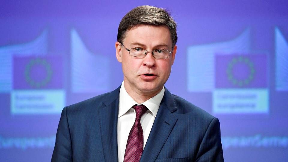 Den lettiske viceformand for EU-Kommissionen, Valdis Dombrovskis er udnævnt til ny handelskommissær. | Foto: Pool New/Reuters/Ritzau Scanpix