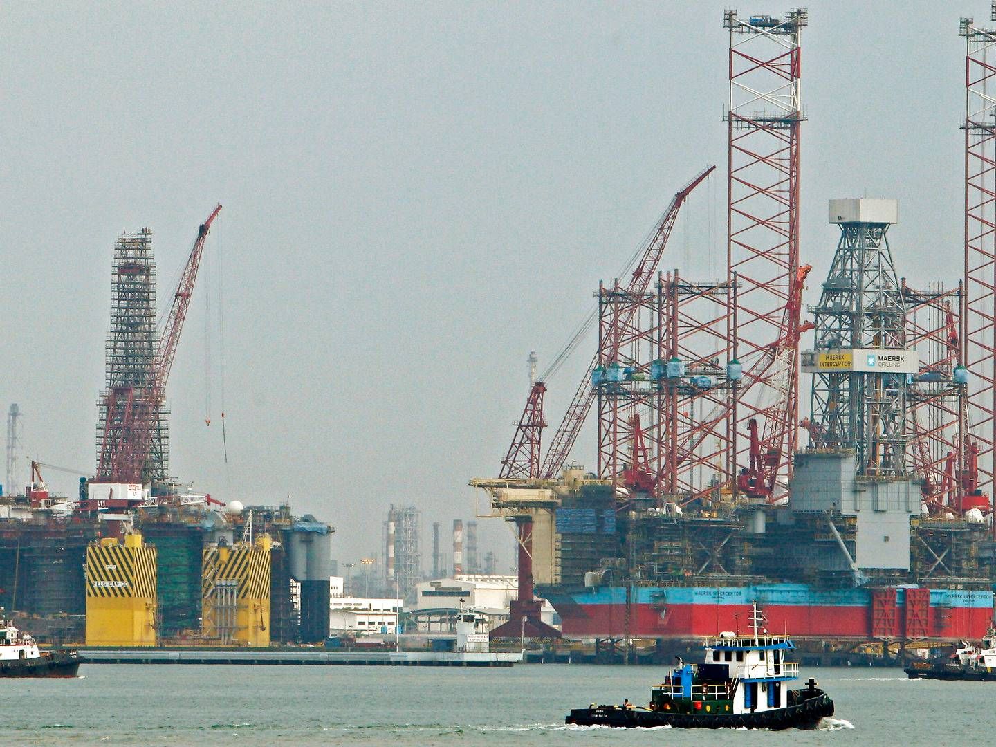 The picture is from 2014 and shows Singapore's Keppel yard at the time when it was building a drilling rig for Maersk Drilling, among others. | Photo: Edgar Su/Reuters/Ritzau Scanpix