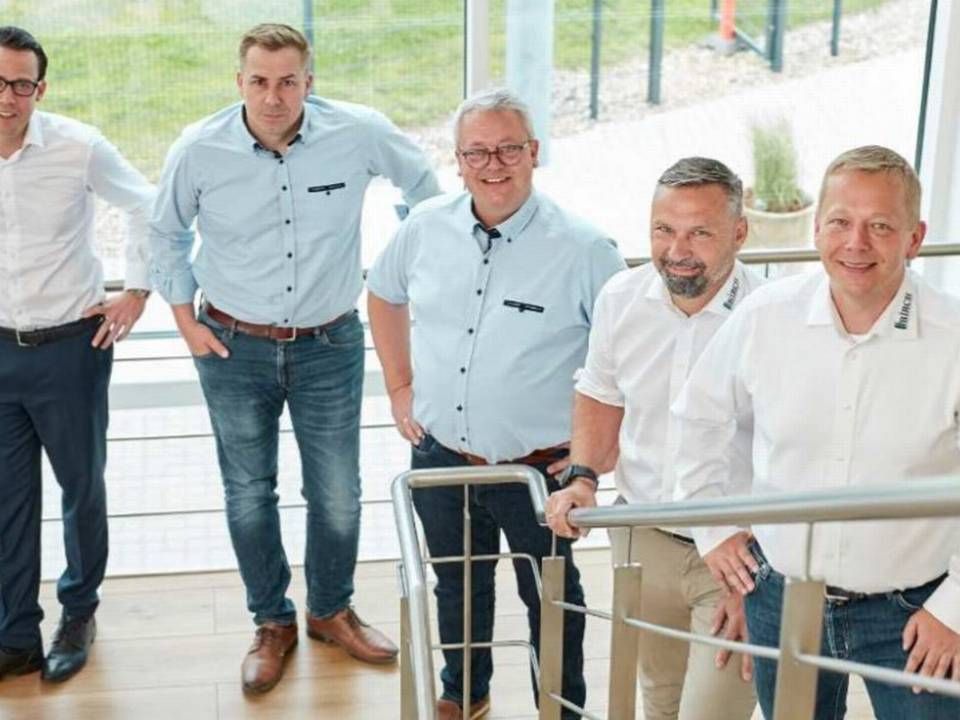 Partnerkredsen i Birch Ejendomme. Fra venstre: Thomas Bertelsen, Peder Østergaard, René Birch, Thomas Bøgild, Kenneth Biirsdahl | Foto: PR / Birch