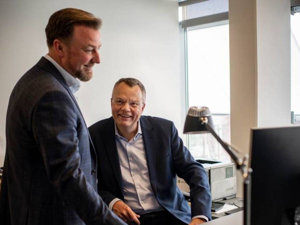Bestyrelsesformand Jacob Brunsborg (tv.) og adm. direktør Jesper Lund. | Foto: Joachim Ladefoged