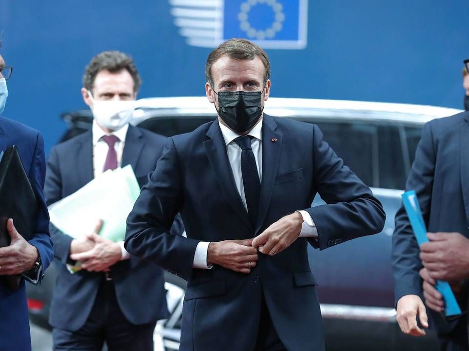 French President Emmanuel Macron, here seen arriving at a summit in Brussels, is one of the advocates for a more protectionist approach to European businesses, contrary to the sentiment of Denmark, for instance. | Photo: Aris Oikonomou/AFP/Ritzau Scanpix