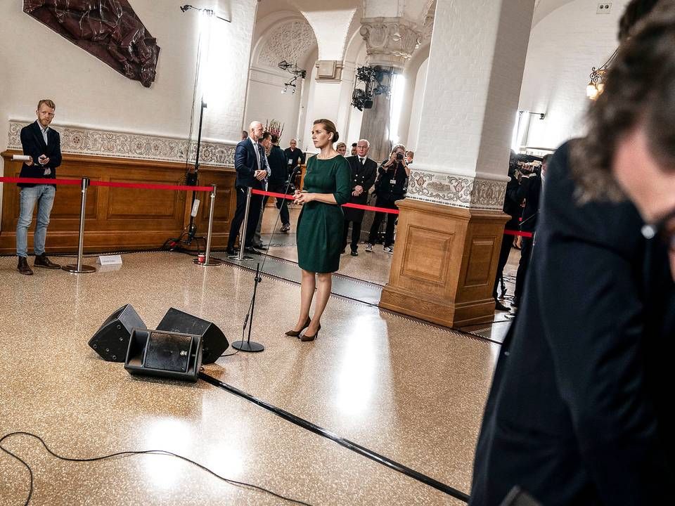 Statsminister Mette Frederiksen i vandrehallen efter Folketingets åbning på Christiansborg. | Foto: Liselotte Sabroe/Ritzau Scanpix